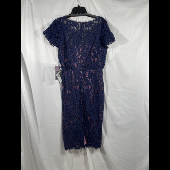 NWT JS Collections [ 8 ] Embroidered Lace Blouson Dress in‎ Navy Rose - Picture 10 of 12